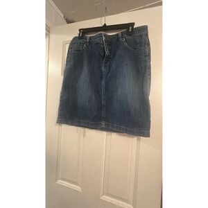IZOD Women's Embroidered Denim Skirt